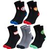 United Labels 5 Paia di Calzini Marvel Uomo - Nero Grigio - Avengers Socks, Uomo, Taglia 40-45