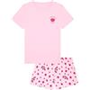 YAMAMAY - Pigiama Girocollo Corto, Donna, Cotone, Rosa