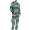 ZDSUHYIW Tuta da uomo, morbida, tuta intera da uomo, soffice, pigiama, invernale, calda, per la casa, per il sonno, morbido, pigiama con cappuccio, Celeste., XXL