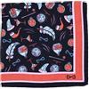 Illogico Fazzoletto da Taschino In seta Nera Con Design Rosso