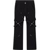 YOSUWOAI Jeans da uomo a zampa, slim fit, vestibilità normale, micro pantaloni a zampa, eleganti pantaloni svasati, in tinta unita, da uomo, elasticizzati, in denim, larghi, per il tempo libero, O