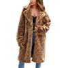 Vhersily Cappotto Donna Invernale Nuovo Giacca di Pelliccia Ecologica Elegante Cappotto Lunga con Revers Calda con Stampa in Morbido Peluche Comoda Ispessita Curvy Rockabilly Party Regalo Capodanno