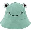 Naimo Simpatico cappello da pescatore a forma di rana, per adulti, in cotone, unisex, pieghevole, per attività all'aperto, da spiaggia, grigio verde, Taglia unica