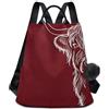 Nexawaveo Zaino da donna fantasy, alla moda, antifurto, borsa da viaggio per escursionismo e campeggio, Linea Lato Mucca Rosso