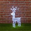 XMASKING Renna Con Cristalli, 100 Led Bianco Freddo, H70 cm