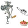 Westmark Set da 2 Pezzi, Tritacarne + Inserto per Impasto, Taglia 8, Incluso Morsetto a Vite per Montaggio sul Tavolo, Banda Stagnata/Acciaio Inox/Legno, Argento, 975222E6