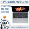 Apple Notebook Apple MacBook Pro A1706 13" Cpu i7-7567u Ram 16Gb SSD 240Gb TouchBar
