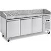 Ristoattrezzature Modello: 124430030043348,Banco pizza Classe 3 porte 202x80x100h cm per pizzeria ristorante a basso consumo energetico