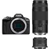 Canon EOS R50 APS-C Mirrorless + RF-S 18-45 + 75-300mm Kit Doppio Zoom (24,2 Mp,- Fino a 15fps, DIGIC X, Video 4K UHD Fino 30p, Dual Pixel CMOS Auto Focus II, Disp, Lay Touch Ordinetabile 7,5 cm)