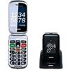 BRONDI AMICO SUPERVOICE DUAL SIM 2.8" EASY PHONE CLAMSHELL TASTI GRANDI TASTO SOS CONTROLLO REMOTO FOTOCAMERA TORCIA LED NERO SI - BROAMICOSVOICEBK