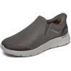 Skechers Ojai - Sneaker da Uomo, Senza Mani- Slip in Tessuto Flessibile, Cachi, 45 EU