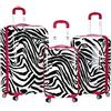 Rockland Safari Hardside Spinner Wheel Bagagli, Pinkzebra, Taglia unica, Melbourne Hardside - Trolley espandibile con ruote girevoli