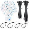 laeeyin Set di 200 fascette stringicavo da 120 mm/150 mm e 100 pezzi, autoadesive, in plastica, base per fascette di fissaggio (nero)