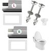 HENGBIRD 2 Pezzi Cerniere Tavoletta Wc, Kit Cerniere Tavoletta Wc Acciaio Antiruggine Universali E Paracolpi Super-Soft, Cerniere Del Sedile Del Wc Per Tavoletta Del Water Con Dadi E Rondelle