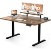 Devoko Scrivania Regolabile in Altezza 140 x 60cm con Supporto per Monitor, da Ufficio e Gaming per Computer, Telelavoro (140x60cm, Marrone Vintage)