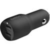 Belkin Doppio caricabatteria da auto USB da 24 W + Cavo Lightning (Caricabatteria con 2 porte USB Boost Charge per iPhone 14/14 Plus, 14 Pro, 14 Pro Max, 13, 12 e modelli precedenti, iPad ed AirPods)
