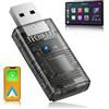 Technaxx Adattatore CarPlay Wireless & Android Auto Wireless - Conversione da Cablato a Wireless, WiFi 2,4/5GHz & Bluetooth 4.2, Plug & Play con Adattatore USB-C e 90° - TX-346