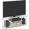 Furinno Turn-N-Tube Supporti TV per intrattenimento 3D a 3 Livelli Senza Attrezzi, Bianco/Bianco