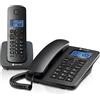 Motorola Voice - C4201 Telefono con filo con terminale cordless digitale, modalità di emergenza, trasferimento di chiamata, schermo retroilluminato, rubrica con 50 nomi e numeri