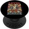Level 40 Unlocked Gamer Birthday Retro V Videogiocatore sbloccato di livello 40 Compleanno di anni PopSockets PopGrip Adesivo