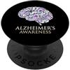 Neurological Health And Brain Research C Ricerca neurologica sulla demenza per il sostenitore della consapevolezza dell'Alzheimer PopSockets PopGrip Adesivo