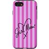 Animal Print Cute And Fun Custodia per iPhone SE (2020) / 7/8 Rosa Candy Stripe Bow Supercute Girl Mum