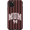 Animal Print Cute And Fun Custodia per iPhone 11 Pro Max Fiocco a righe marroni Supercute Mum