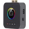 Plyisty Ricevitore Trasmettitore Bluetooth 6.0 per TV, Adattatore Audio Wireless 3 in 1 con Trasmettitore FM, Display Digitale a LED, USB AUX da 3,5 Mm per Stereo Domestico, Luce RGB