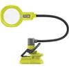 Ryobi RML18-0 Torcia con Lente d'Ingrandimento e Pinza 18V ONE+, Batteria non Inclusa, con 20 Luci LED da 850 Lumens, Illumina Fino a 4 Metri, con Tecnologia CCT di 5700K