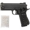 Generico Pistola softair a molla, corpo in metallo, guancette polimero, nero, caricatore estraibile, calibro 6 mm, replica pistola airsoft,1000 pallini inclusi, colore nero, potenza 0,9 joule