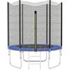 SPORTNOW Trampolino Elastico con Scaletta e Rete di Sicurezza, Tappeto Elastico in Acciaio e Plastica con 3 Gambe a U, Ø180x200 cm, Blu