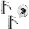 Paffoni set miscelatori lavabo, bidet scarico automatico e incasso doccia 1 via cromato mod. Light