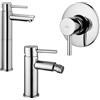 Paffoni set miscelatori lavabo alto, bidet senza scarico e incasso doccia 1 via cromato mod. Stick