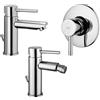 Paffoni set miscelatori lavabo, bidet scarico automatico e incasso doccia 1 via cromato mod. Stick
