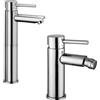 Paffoni coppia miscelatori lavabo alto e bidet senza scarico cromato mod. Stick