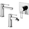 Paffoni set miscelatori lavabo, bidet senza scarico e incasso doccia 1 via cromato mod. Ringo