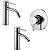 Paffoni set miscelatori lavabo, bidet senza scarico e incasso doccia 1 via cromato mod. Light
