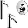 Paffoni set miscelatori lavabo alto, bidet senza scarico e incasso doccia 2 vie a pulsante cromato mod. Light