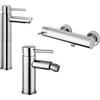 Paffoni set miscelatori lavabo alto, bidet senza scarico ed esterno doccia cromato mod. Stick