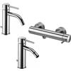 Paffoni set miscelatori lavabo, bidet scarico automatico ed esterno doccia cromato mod. Light