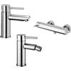 Paffoni set miscelatori lavabo, bidet senza scarico ed esterno doccia cromato mod. Stick
