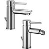 Paffoni coppia miscelatori lavabo e bidet scarico automatico cromato mod. Stick