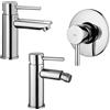 Paffoni set miscelatori lavabo, bidet senza scarico e incasso doccia 1 via cromato mod. Stick
