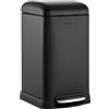 happimess Betty Retro - Pattumiera da cucina, con apertura a gradini, da 3,2 galloni, colore: Nero