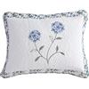Beatrice Home Fashions Copriletto trapuntato ricamato floreale garofano, leggero, per tutte le stagioni, fodera standard, blu