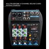 Mixer Audio 4 Canali DJ Console: Phantom 48V, Bluetooth, USB e Karaoke streaming