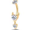 NovaNavel Piercing ombelico cuore diabolico bianco in oro