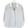SANDRO Camicia Donna Taglia M Maniche Lunghe Riga Blu Oversize Cotone