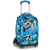 SJ GANG STYLE JAM GANG Trolley Jack 8 ruote SPACE RIDE, Blu, 34L, Scomponibile, Crossover System, 3 in 1, Spallacci a scomparsa, Tasca frontale con astronauta 3D, Scuola elementare, Bambino