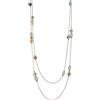 BULINLIN Collana multifilo in argento con pietre naturali e perle per donne, gioielli in argento per costume, regalo per la festa della mamma, regalo per lei, 92 centimeters, Pietra Resina Vetro